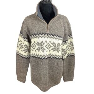 PACHAMAMA COWICHAN UNISEX HANDKNIT WOOL OVERSIZED SWEATER L/XL